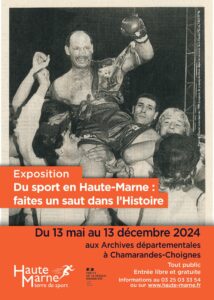 affiche de l'exposition "Du sport en Haute-Marne : faites un saut dans l'Histoire"